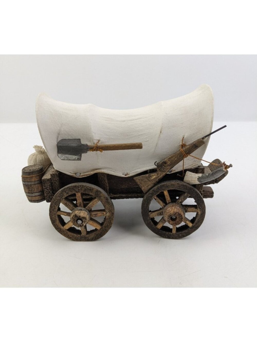 Conestoga Model Covered Wood Wagon Cowboy Western Pioneer Canvas Handmade 8"